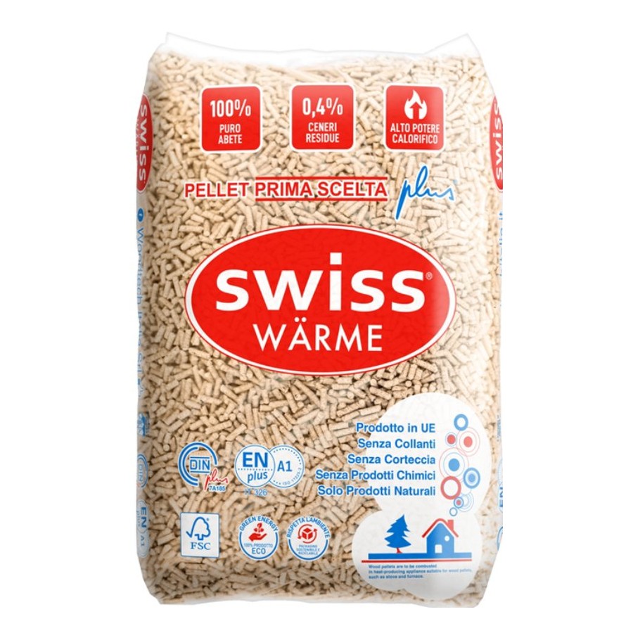 Pellet Swiss Wärme – 100% abete bianco – Bancale 70 sacchi da 15 kg