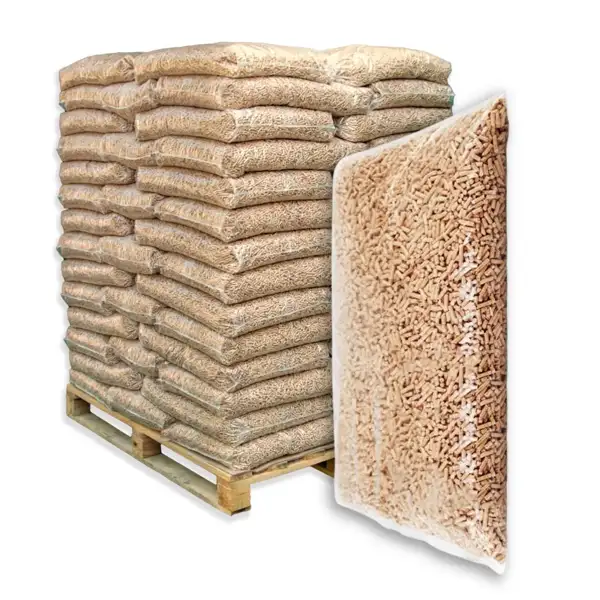 Pellet Abete Naturale – Sacco trasparente – Bancale 70 sacchi da 15 kg