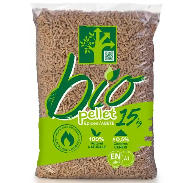Pellet Bio Pellet – Abete ENplus A1 – Bancale 70 sacchi da 15 kg