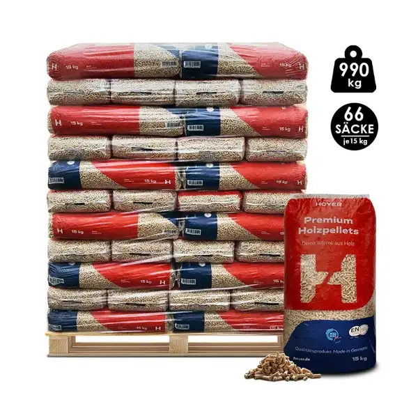 Pellet Hoyer Premium Holzpellets – Bancale 66 sacchi da 15 kg